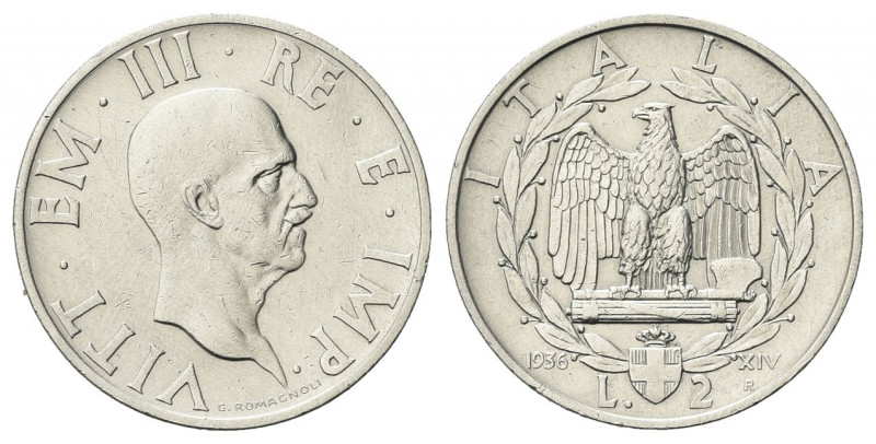 REGNO D’ITALIA
Vittorio Emanuele III, 1900-1943.
2 Lire 1936 a. XIV Roma, Impe...