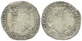 BELGIO
Carlo V, 1506-1555.
Quatre Patards 1539, Bruges.
Ag gr. 5,86 
Dr. Stemma coronato.
Rv. Aquila bicipide coronata.
GH. 189-5a; NP. 40/706....