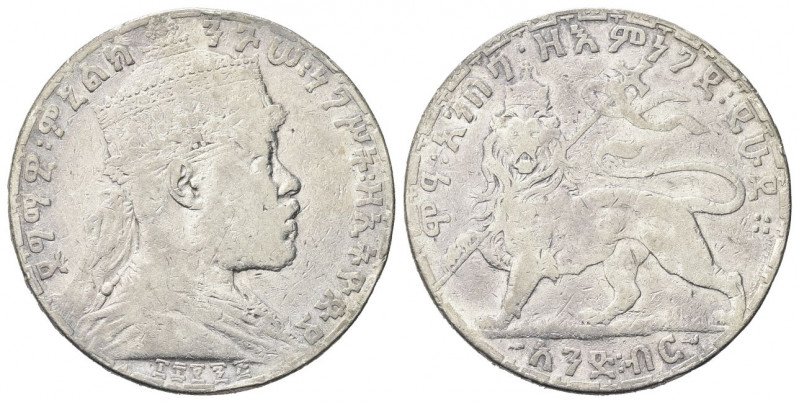 ETIOPIA
Menelik II, 1889-1913.
Birr 1889 (1897).
Ag gr. 27,68
Dr. Busto coro...
