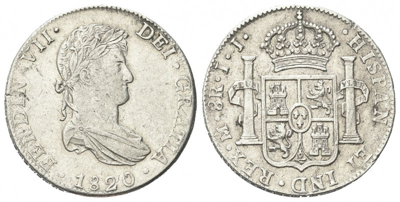 MESSICO
Ferdinando VII di Spagna, 1808-1833.
8 Reali 1820 JJ.
Ag gr. 26,88
D...