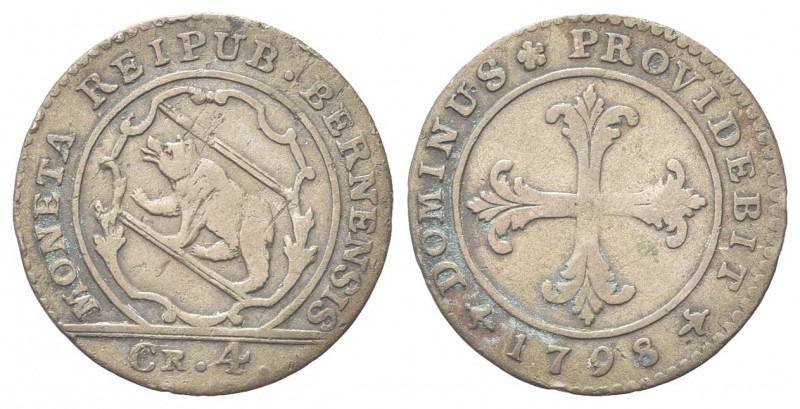 SVIZZERA
Cantone di Berna.
4 Kreuzer 1798.
Mi gr. 2,47
Dr. MONETA REIPUB BER...