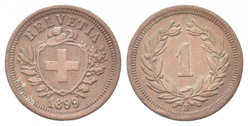 SVIZZERA
Confederazione Elvetica, dal 1848.
Rappen 1899 B.
Æ gr. 1,46
Dr. Sc...