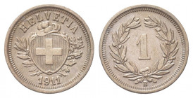 SVIZZERA
Confederazione Elvetica, dal 1848.
Rappen 1911 B.
Æ gr. 1,48
Dr. Scudo con croce Elvetica tra rami di alloro e quercia; sotto, data.
Rv....