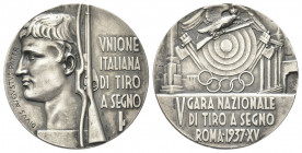 ROMA
Ventennio Fascista, dal 1923 al 1943.
Medaglia 1937 a. XV.
Ag gr. 36,22 mm. 40
Dr. DIVVS AVGVSTVS PATER. Profilo a s., di Cesare Augusto; a d...