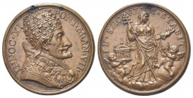 ROMA
Innocenzo XI (Benedetto Odescalchi), 1676-1689.
Medaglia 1684 a. VII opus G. Hamerani.
Æ gr. 18,44 mm. 35,5
Dr. INNOC XI - PONT M AN VII. Bus...