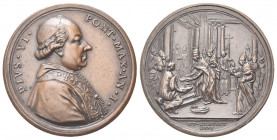 ROMA
Pio VI (Giannangelo Braschi), 1775-1799.
Medaglia 1775 a. I. 
Æ gr. 21,97 mm. 40
Dr. PIVS VI - PONT MAX AN I. Busto a d. con zucchetto, mozze...
