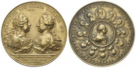AUSTRIA
Maria Teresa d’Asburgo, Imperatrice e Duchessa di Milano, 1740-1780.
Medaglia 1759 opus A. Wideman e G. Ehle.
Æ dorato gr. 70,61 mm. 38,6
...