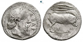 Sicily. Abakainon circa 440-435 BC. Litra AR