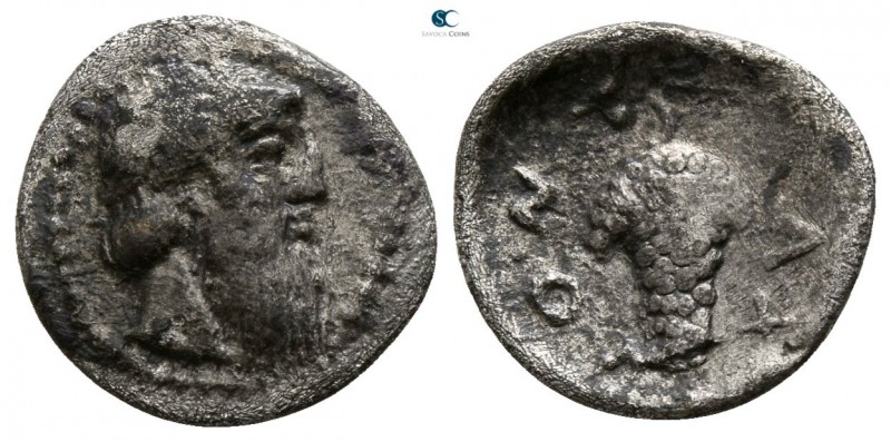 Sicily. Naxos circa 460 BC. 
Litra AR

11mm., 0,71g.

Bearded and ivy-wreat...
