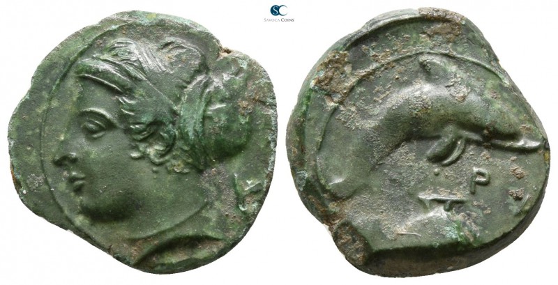 Sicily. Syracuse. Dionysios I. 405-367 BC. 
Hemilitron Æ

15mm., 2,61g.

Fe...