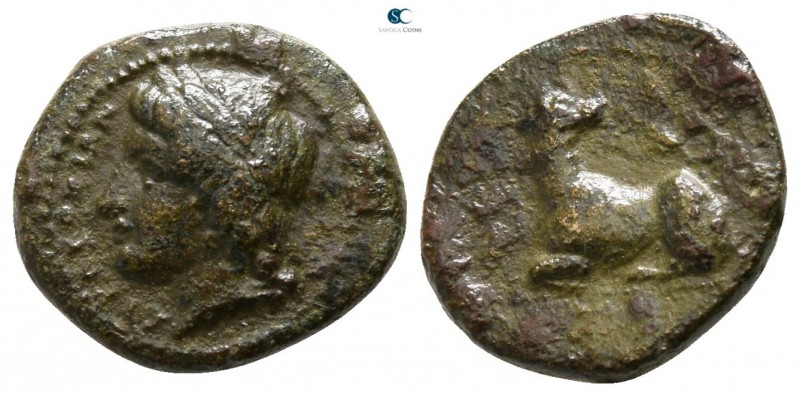 Sicily. Syracuse. Agathokles 317-289 BC. 
Bronze Æ

12mm., 1,79g.

Laureate...