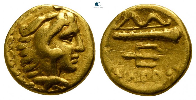 Kings of Macedon. Pella. Philip II. 359-336 BC. 
1/4 Stater AV

8mm., 2,08g....