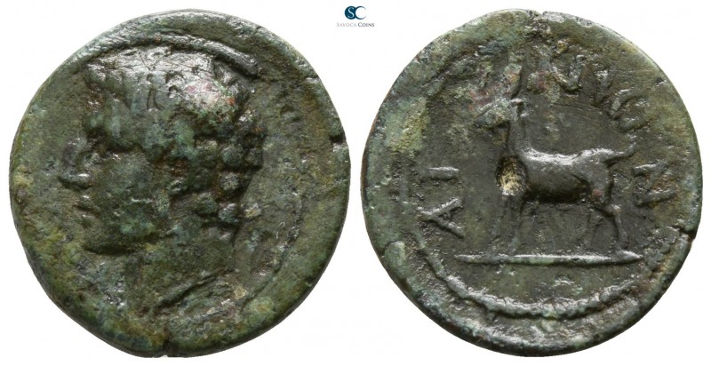 Thrace. Ainos 280-200 BC. 
Bronze Æ

17mm., 3,26g.

Head of Hermes to left,...