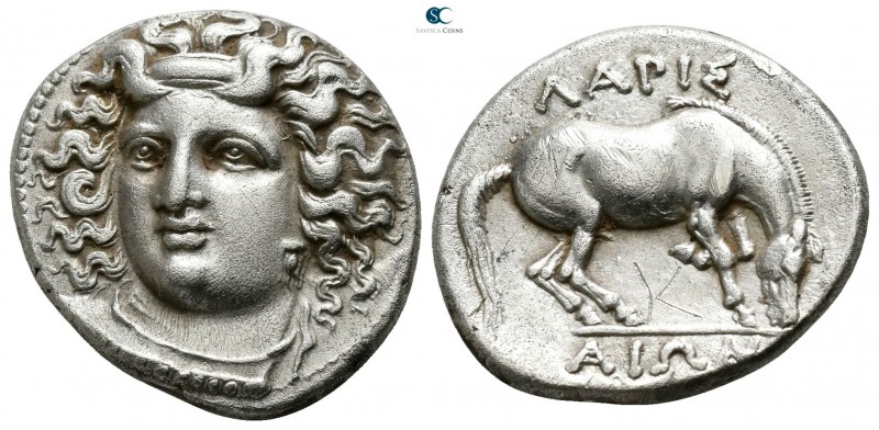 Thessaly. Larissa 356-342 BC. 
Drachm AR

18mm., 6,04g.

Head of the nymph ...