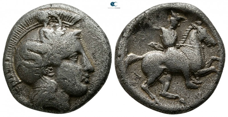 Thessaly. Pharsalos circa 450 BC. 
Drachm AR

17mm., 5,57g.

Head of Athena...