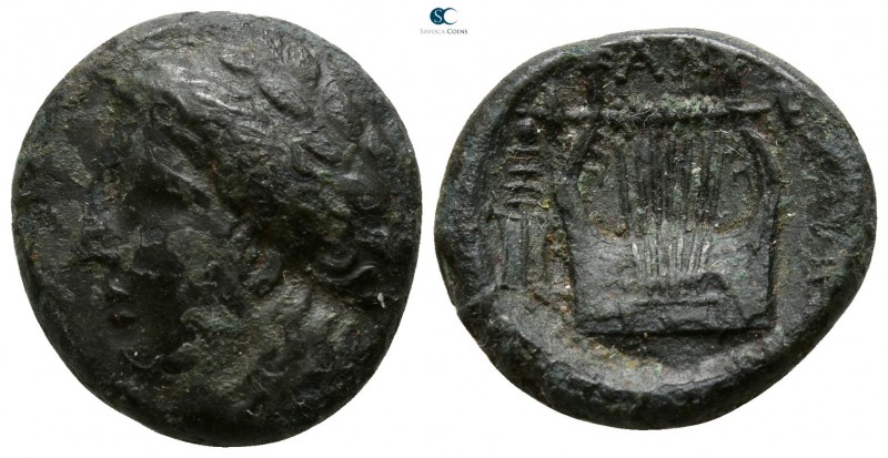 Akarnania. Anaktorion circa 300 BC. 
Bronze Æ

16mm., 5,00g.

Laureate head...