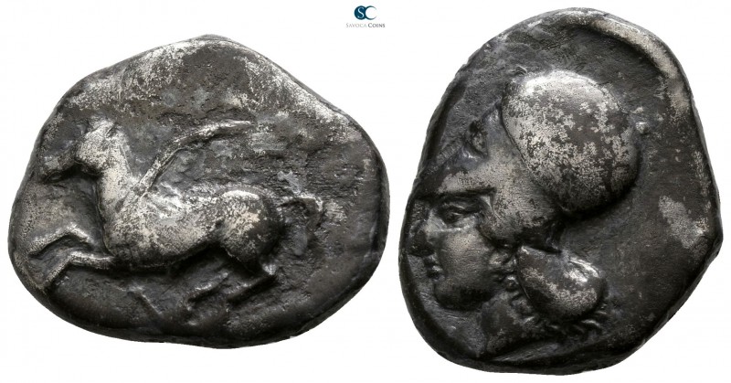 Akarnania. Leukas circa 460-450 BC. 
Stater AR

20mm., 7,98g.

Pegasos flyi...