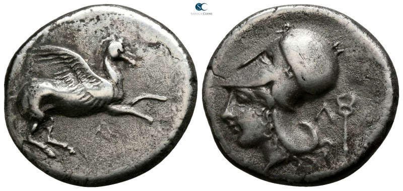 Akarnania. Leukas circa 350 BC. 
Stater AR

20mm., 8,00g.

Pegasos flying r...