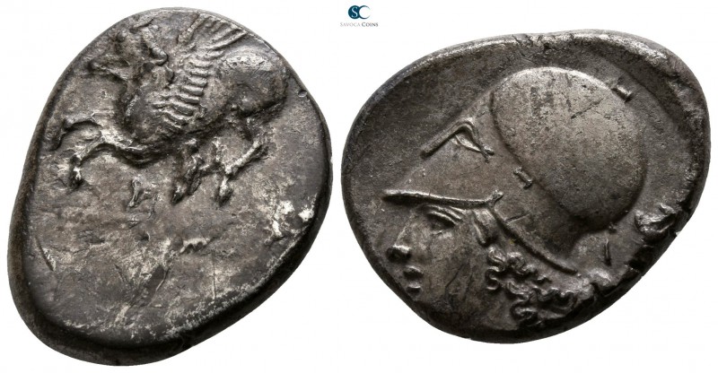 Akarnania. Leukas circa 350-320 BC. 
Stater AR

22mm., 8,36g.

Pegasos flyi...