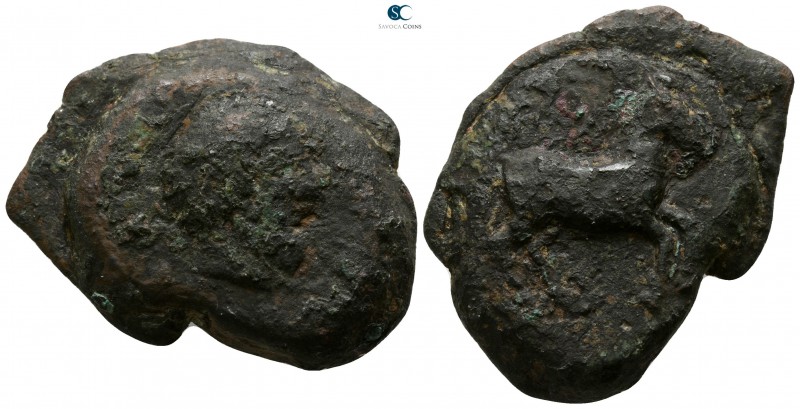 Akarnania. Palairos circa 400-300 BC. 
Tetradrachm Æ

30mm., 23,92g.

Beard...