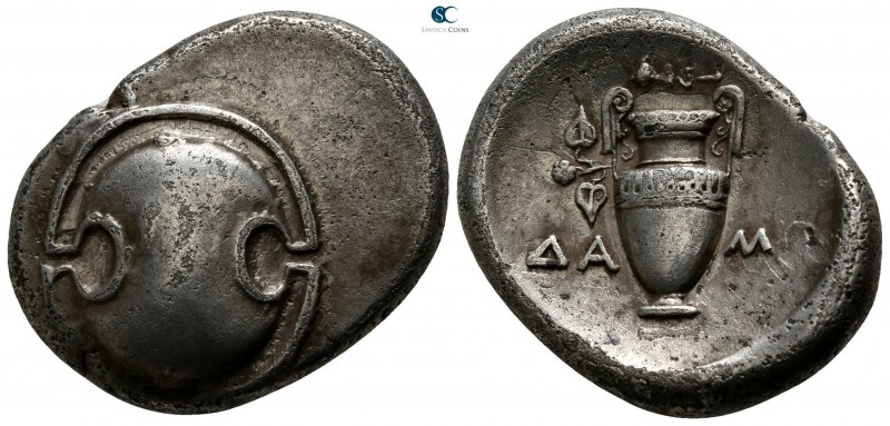 Boeotia. Thebes. ΔΑΜΩ-, magistrate circa 392 BC. 
Stater AR

24mm., 11,86g.
...