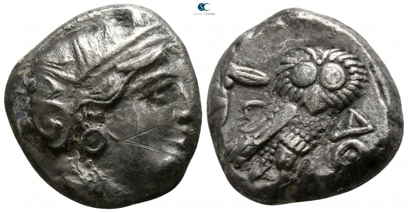 Attica. Athens 353-294 BC. 
Tetradrachm AR

21mm., 15,82g.

Helmeted head o...