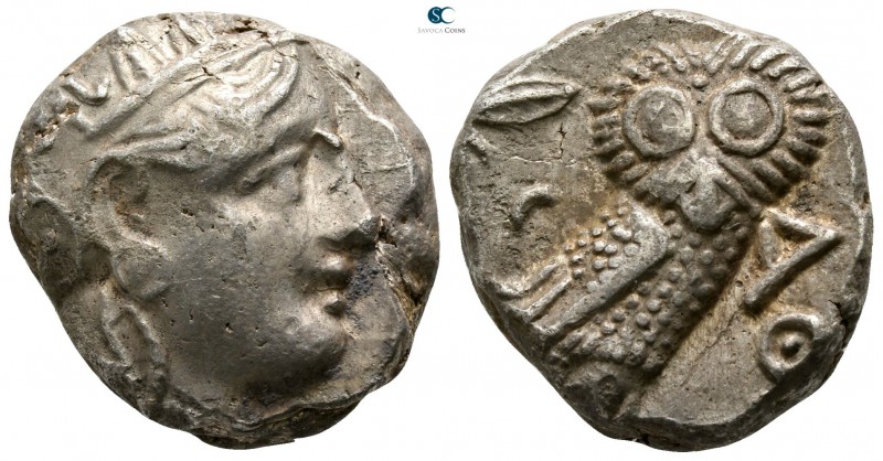 Attica. Athens 353-294 BC. 
Tetradrachm AR

20mm., 17,10g.

Helmeted head o...