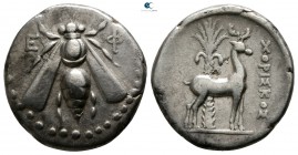 Ionia. Ephesos . ΧΟΡΙΣΚΟΣ (Choriskos), magistrate circa 202-150 BC. Drachm AR