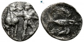 Ionia. Magnesia ad Maeander   465-459 BC. Diobol AR