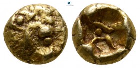 Ionia. Miletos  circa 600-550 BC. 1/12 Stater EL or Hemihekte