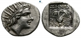 Caria. Rhodos . ΖΗΝΩ, magistrate 166-88 BC. Plinthophoric Drachm AR