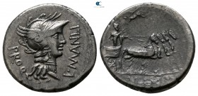 L. Sulla and L. Manlius Torquatus 82 BC. Military mint moving with Sulla.. Denarius AR
