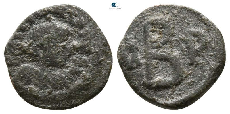 Justinian I. AD 527-565. Thessalonica
2 Nummi AE

10mm., 0,88g.

Diademed, ...