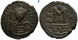 Maurice Tiberius AD 582-602. Dated RY 8=AD 589/90. Cyzicus. 1st officina  . Follis Æ