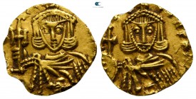 Leo III the "Isaurian", with Constantine V. AD 717-741. Syracuse. Tremissis AV