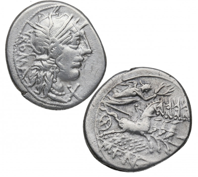 123 a.C. Fannia. Roma. Denario. S-1. Ag. 3,89 g. Atractiva. EBC-. Est.80.