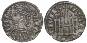 1284-1295. Sancho IV (1284-1295). Cornado. Núñez 04 vte. MOMECA 43.1-A03.1 Vte. Ve. 0,73 g. Variante de manto INÉDITA. MBC+. Est.300.