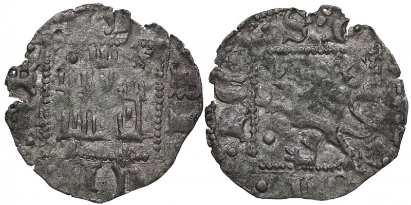 Enrique II (1369-1379). Compostela. Dinero. MOMECA 60.4E. Ve. 0,46 g. 2 verenas ...