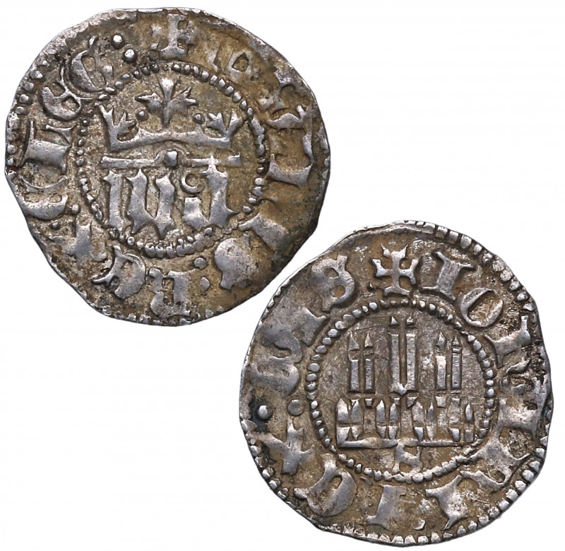 1379-1390. Juan I (1379-1390). Sevilla. 1/6 real. MOMECA 63.1-C4. Ag. 0,58 g. Be...