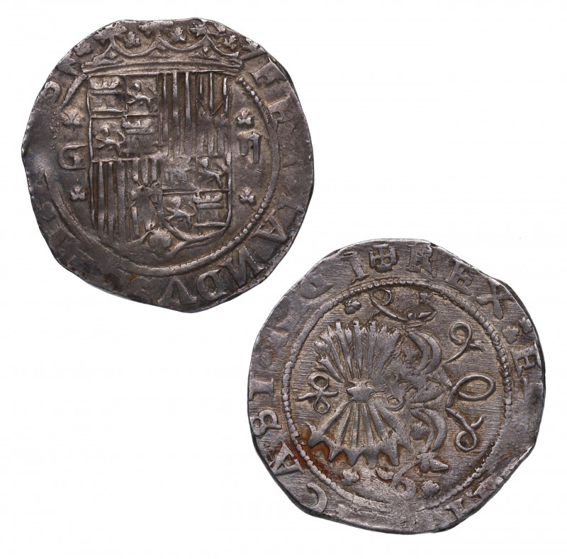 1469-1504. Reyes Católicos (1469-1504). Granada. 2 reales. A&C 514. Ag. 6,41 g. ...