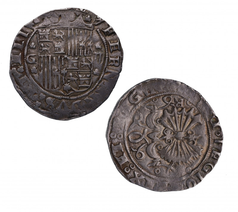 1469-1504. Reyes Católicos (1469-1504). Granada. 2 reales. A&C 496. Ag. 6,86 g. ...