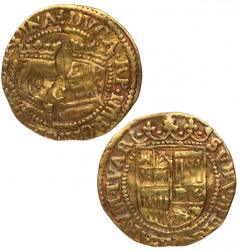 Felipe II (1556-1598). Campen. Ducado. Vti-7. Delm-1011. Tauler-519. Au. 3,35 g....