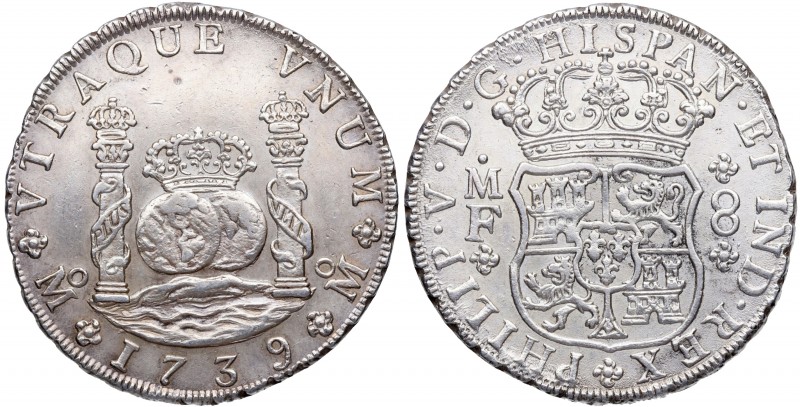 1739. Felipe V (1700-1746). México. 8 reales (columnario). F. A&C 1453. Ag. 27,0...