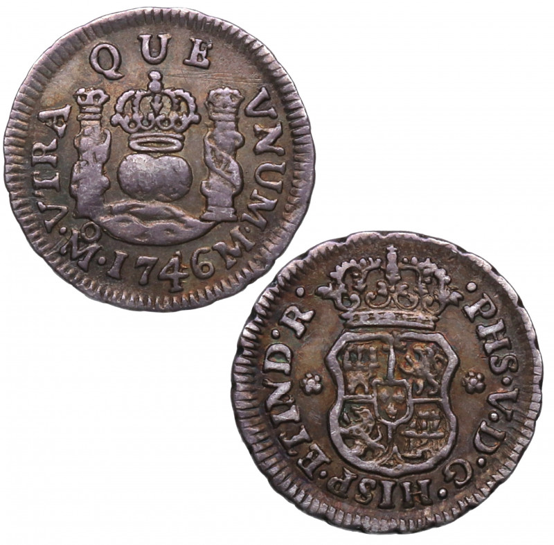 1746 (1746/7). Fernando VI (1746-1759). México. 1/2 Real Columnario. M. A&C 78. ...