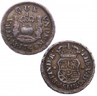 1746 (1746/7). Fernando VI (1746-1759). México. 1/2 Real Columnario. M. A&C 78. Ag. 1,62 g. Escasa. EBC. Est.230.