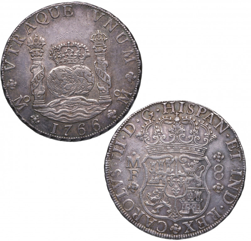 1766. Carlos III (1759-1788). México. 8 reales (columnario). MF. A&C 1090. Ag. 2...