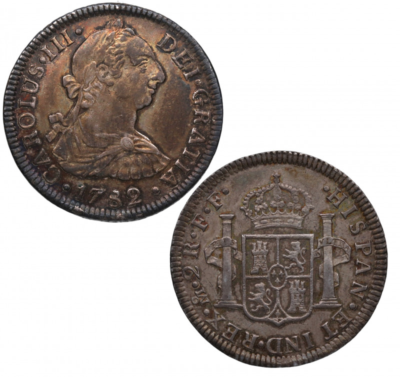 1782. Carlos III (1759-1788). México. 2 Reales. FF. A&C 672. Ag. 6,78 g. Bellísi...