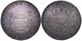 1763. Carlos III (1759-1788). México. 8 Reales. FM. A&C 1129. Ag. 26,93 g. Bellísima. Preciosa pátina. SC-. Est.1200.