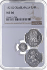 1821. Fernando VII (1808-1833). Guatemala. 1/4 de Real. A&C 258. Au. Encapsulada por NGC en MS66. FDC. Est.200.