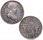 1821. Fernando VII (1808-1833). Guatemala. 1/2 real. M. A&C 342. Ag. 1,64 g. Bella. Brillo original. Escasa así. EBC+. Est.150.